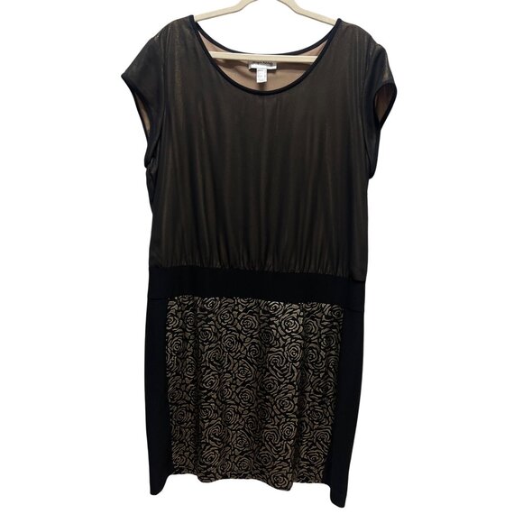 Joseph Ribkoff NWT Black with Gold Brocade Blouse Dress - Picture 2 of 9